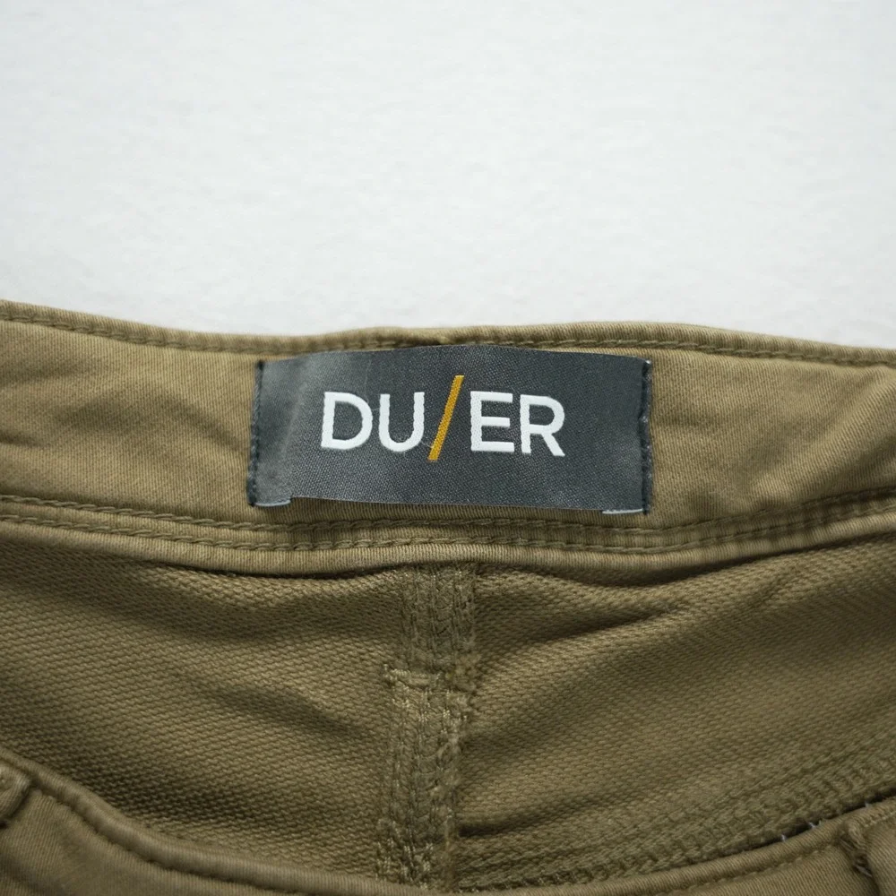 DU/ER No Sweat Pant Mens 36x30 Tobacco Khaki Brown Slim Performance Trousers